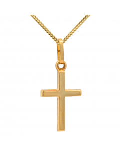 Gold Anhänger Kreuz 21 * 10 mm mit Kette massiv 333 - 8 Karat Gold