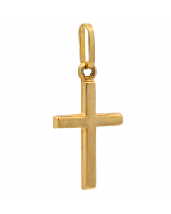 Anhänger Kreuz massiv 585 - 14 Karat Gold Größe mit Öse 21 * 10 mm