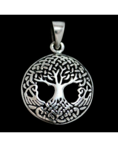 Weltenesche Yggdrasil klein Schmuck Anhänger 925er Silber - Lebensbaum - 26x18mm