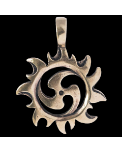 Sonnentriskel Bronze Schmuck Anhänger - Sonne , Triskel - 42x32mm