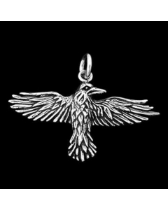 Rabe Schmuck Anhänger 925er Silber - Vögel - 35x48mm (mit Aufhängering)