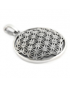 Blume des Lebens  Anhänger 925 Silber Flower of Life mittel