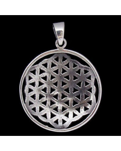 Blume des Lebens  Anhänger 925 Silber Flower of Life mittel 27mm