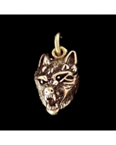 Wolfskopf Hund Bronze Anhänger Schmuck - Sonstige Tiere - 27x12mm