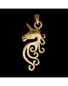 Das Goldene Einhorn Schmuck Anhänger Bronze - Einhorn , Sonstige Tiere - 30x12mm