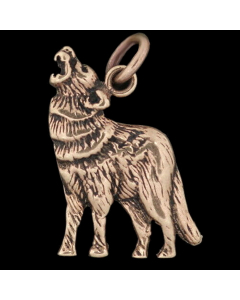 Heulender Wolf Wolfanhänger Dasan Bronze Schmuck - 25x16mm