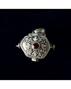 Bergkristall Anhänger Granatstein Schmuck Anhänger 925 Silber Medaillon