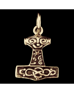 Mjölnir sehr klein Bronze Anhänger Schmuck - Thorhammer - 19x11mm