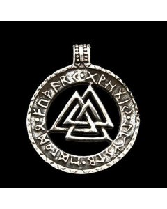 Silberanhänger Valknut Futhark 925er Silber Wikinger  Viking Schmuck - Runen , Wikinger - 26x22mm