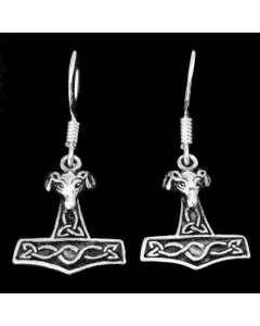 Ohrhänger Ohrringe Widder Hammer Thorhammer Wikinger Viking Schmuck 925er Silber