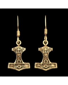 Ohrhänger, Ohrringe Thors Hammer Bronze Mjölnir Schmuck