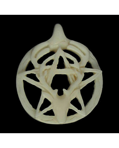 Knochen Pentagramm und Hirsch Anhänger Schmuck - Pentagramm - 27x31mm
