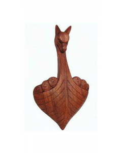 Wandschmuck Wikingerboot Viking  Holz geschnitzt 17 cm × 30 cm Wikingerschiff