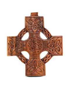 Wandschmuck Keltenkreuz Holz Irish Keltisches Kreuz Handarbeit geschnitzt Deko