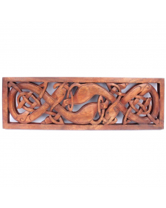 Wandbild Wandschmuck Wand Deko Keltische Hunde celtic geschnitztes Ornament