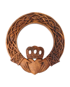 Irische Deko Wandbild CLADDAGH Freundschaft Handarbeit aus Holz Holzbild 