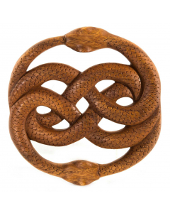 Wandbild Auryn klein Aurin Alia Zwei Schlangen geschnitztes Ornament Holzbild