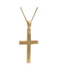 Anhänger Kreuz mit massiver Goldkette 1,1 mm 333-8 Karat Gold