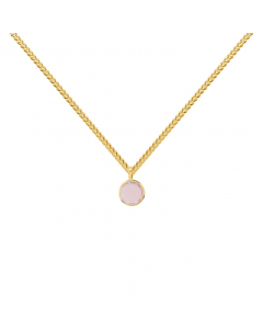 Anhänger mit Kristallstein rosa mit massiver Goldkette 1,1 mm 333-8 Karat Gold