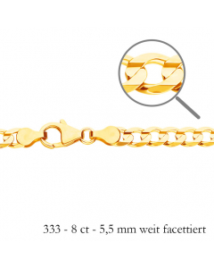 Goldkette Panzerkette Länge 45cm - Breite 5,5mm - 333-8 Karat Gold