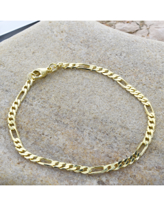 Goldkette Figarokette Länge 21cm - Breite 3,4mm - 333-8 Karat Gold