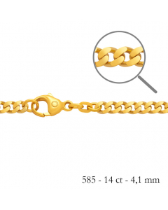 4,1 mm 50 cm 585 - 14 Karat Gold Halskette Panzerkette massiv Gold hochwertige Goldkette  20,9 g