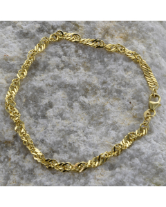 Goldkette Singapurkette Länge 19cm - Breite 3,4mm - 585-14 Karat Gold