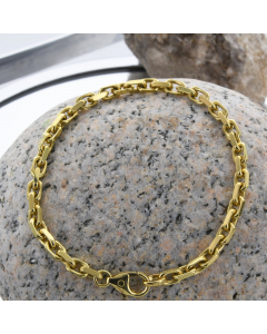 3,8 mm 21 cm 585 - 14 Karat Gold Armkette Ankerkette diamantiert massiv Gold hochwertige Goldkette 15 g