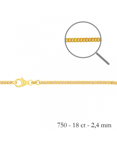 2,4 mm 45 cm 750 - 18 Karat Gold Halskette Panzerkette massiv Gold hochwertige Goldkette  10,2 g