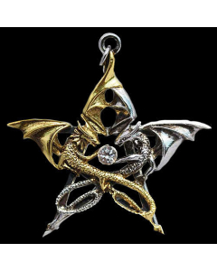 Draca Stella Anhänger Schmuck - Drachen , Pentagramm - 40x50mm