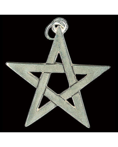 Offenes Pentagramm Schmuck Anhänger 925er Silber - Pentagramm 23x25mm + Halsband