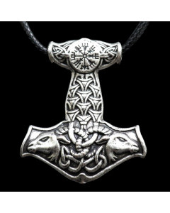 Thorhammer Anhänger Schmuck Wikinger Zinn Viking mit Band Thorhammer 