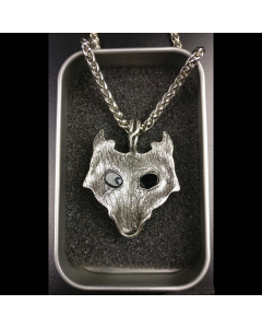 Wolf Box Kette Wikinger Kelten Schmuck Anhänger Zinn Hund