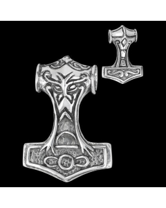 Thorhammer massiv Schmuck Anhänger 925er Silber - Thorhammer - 32x24mm