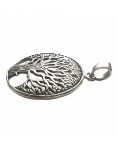 Weltenesche Yggdrasil Schmuck Anhänger 925er Silber Lebensbaum Baum  27 mm