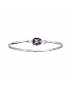 Simplistic, Armreifen mit Stein Amethyst 925-Silber