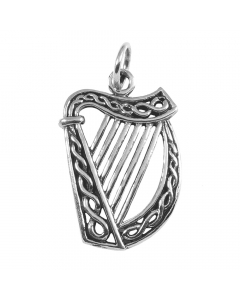Keltische Irische Harfe Schmuck Anhänger 925er Silber klein Irish Harp 23x13mm