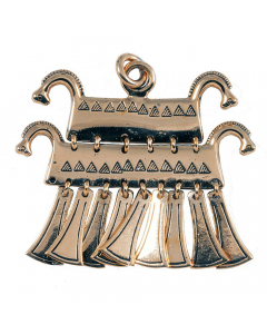 Kelt. Pferdekopfamulett Bronze Anhänger Schmuck - Pferd - 56x58 mm