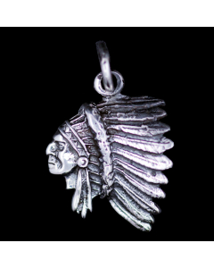 Häuptlingkopf klein Schmuck Anhänger 925er Silber 18x20mm