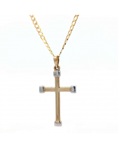 Anhänger Kreuz 585 14 Karat Gold mit massiver Goldkette 2,6 mm 585-14