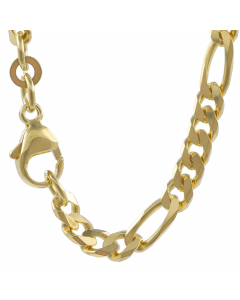 5,3 mm 750 - 18 Karat Gold Halskette Figarokette massiv Gold hochwertige Goldkette  - Länge nach Wahl