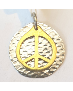 Peace Anhänger Friedenssymbol Frieden 925er Silber 20 mm