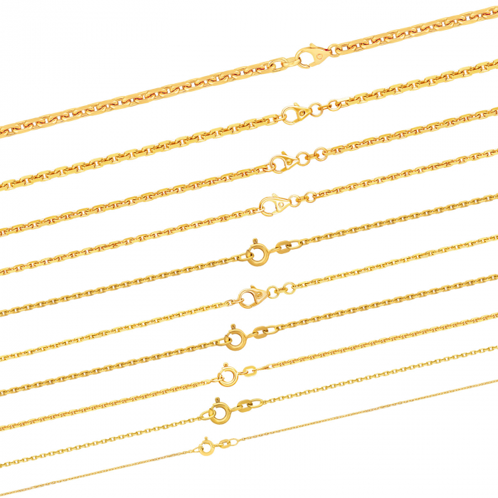 Ankerkette diamantiert Halskette - 585 - 14 Karat Gold