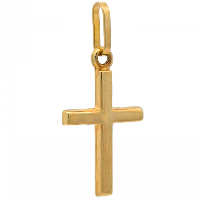 Anhänger Kreuz massiv 585 - 14 Karat Gold Größe mit Öse 21 * 10 mm