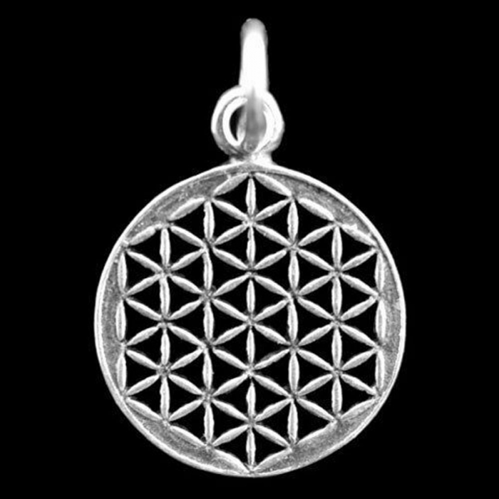 Blume des Lebens Anhänger 925 Silber Flower of Life klein - Blume des Lebens - 25x16mm