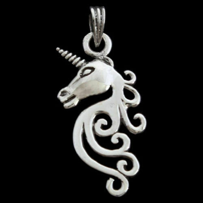 Anhänger Das Silberne Einhorn  Schmuck - Einhorn - 30x12mm