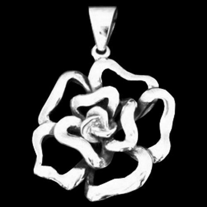 Rose Blume Schmuck Anhänger 925er Silber 27x39mm