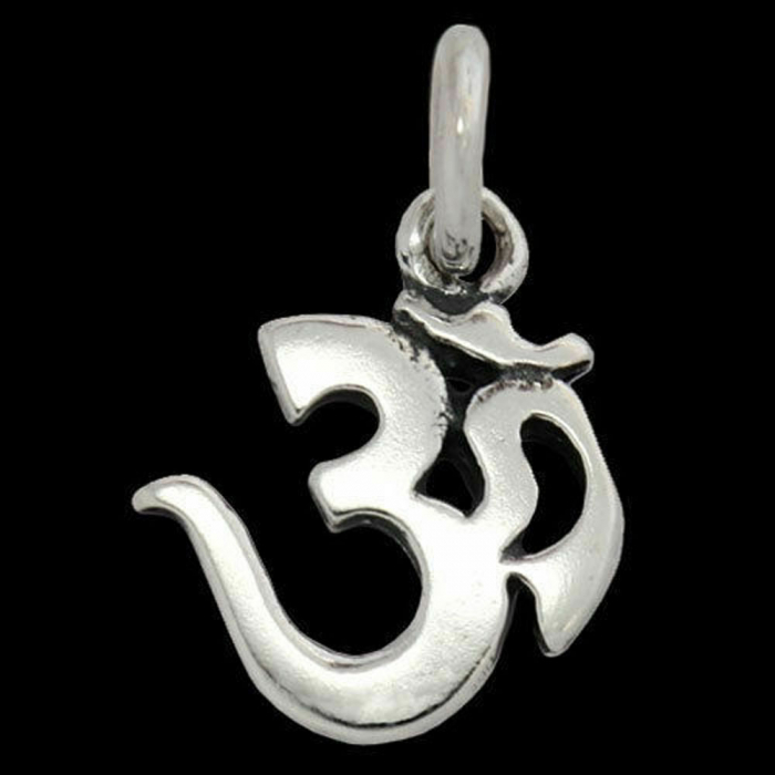 Om Schmuck Anhänger 925er Silber - Om - 20x11mm (mit Ring oben)