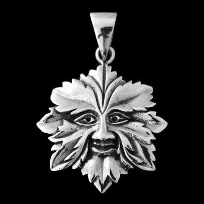 Anhänger Green Man Schmuck 925er Silber - Kelten - 34x23mm