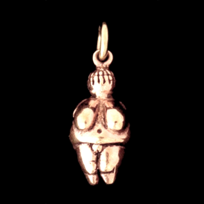 Venus von Willendorf Bronze Anhänger Schmuck - Mittelalter Fruchtbarkeit